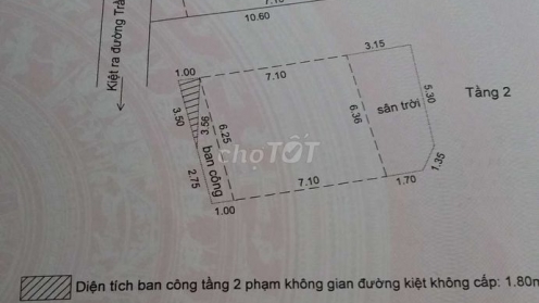 Bán 2 nhà liền kề đường kiệt  Trần Cao Vân diện tích 68m2 giá 2 tỷ